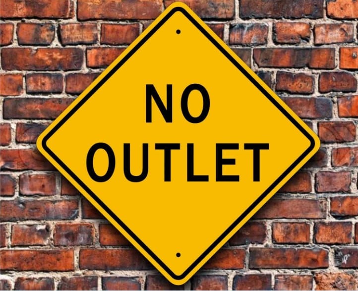 no outlet sign
