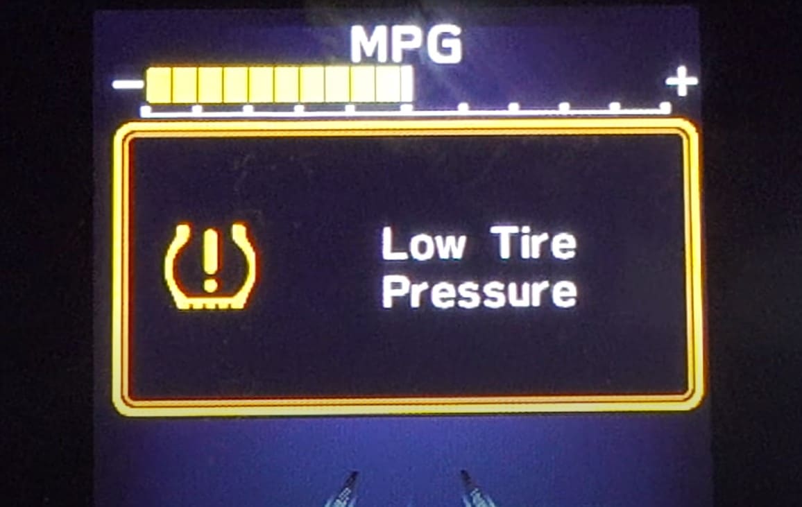 Low tire pressure from cold weather