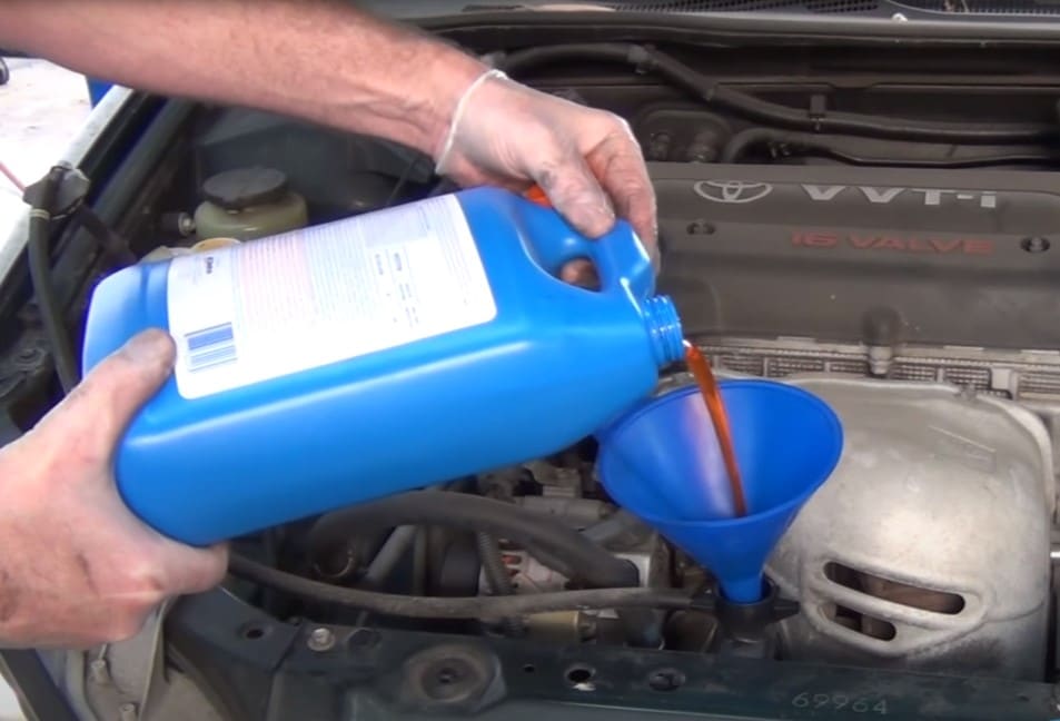 how to put coolant into a car