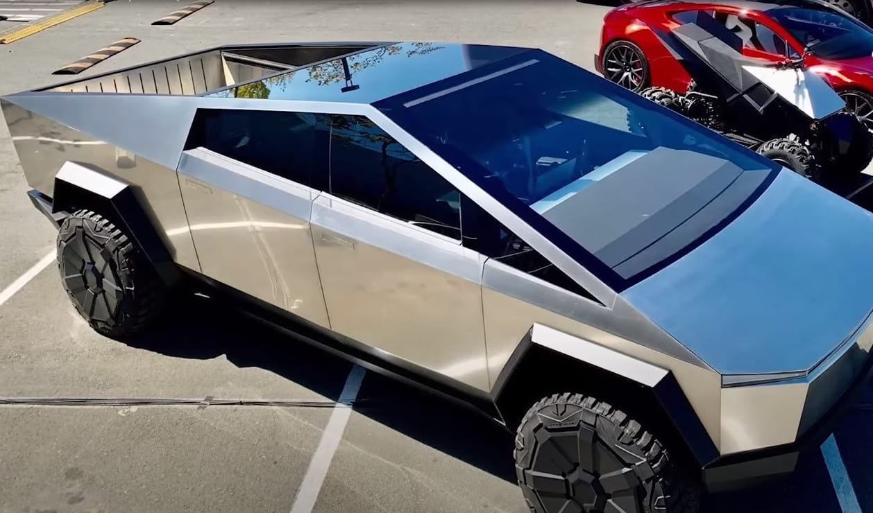 Tesla Cybertruck Disguised With F150 Wrap