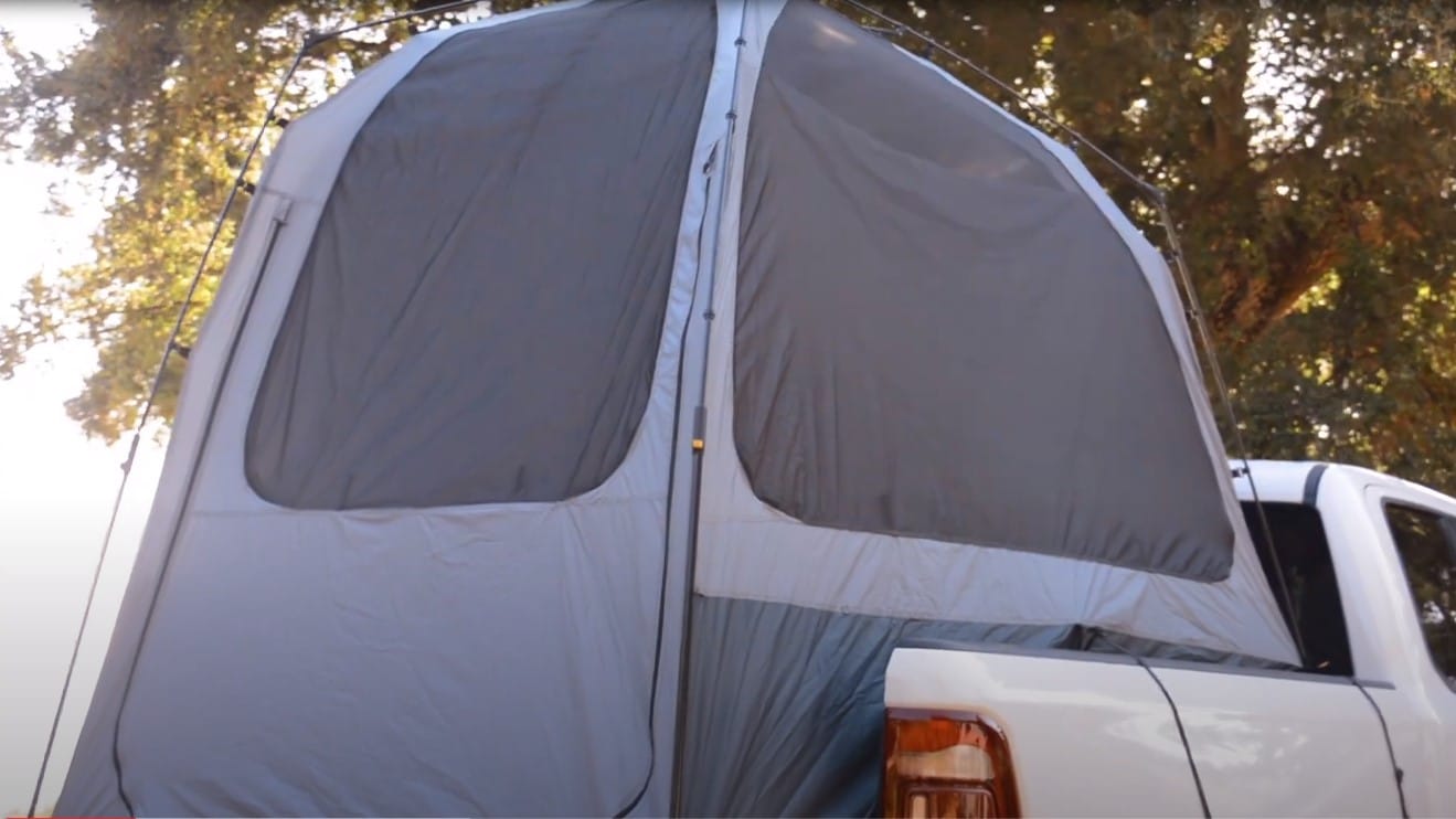 Inside view of a spacious truck bed tent